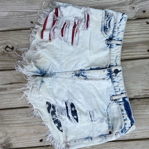 Pants - American flag jean shorts
